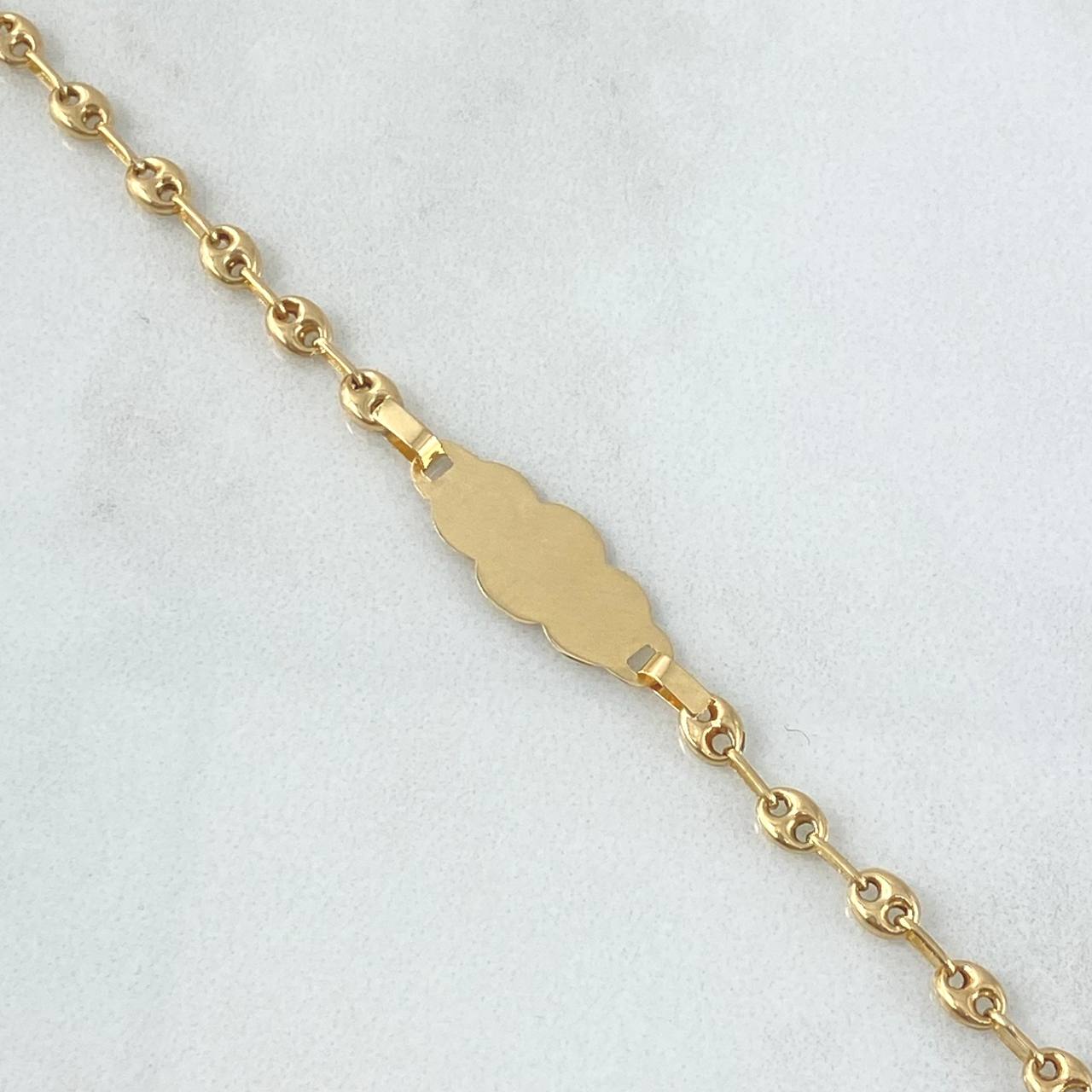 Pulso Bebé GC Placa Nube 1.65gr / 14.5cm / 3.5mm Liso Bordado Oro Amarillo