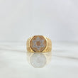 Anillo Estrella de David 6.95gr / T9 3/4 / Texturizado Circones Blancos Dos Oros Amarillo Blanco *