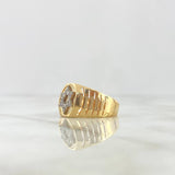 Anillo Estrella de David 6.95gr / T9 3/4 / Texturizado Circones Blancos Dos Oros Amarillo Blanco *