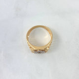 Anillo Estrella de David 6.95gr / T9 3/4 / Texturizado Circones Blancos Dos Oros Amarillo Blanco *