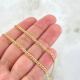 Cadena Cubana 1.65g / 50cm / 1.7mm Oro Amarillo 18K