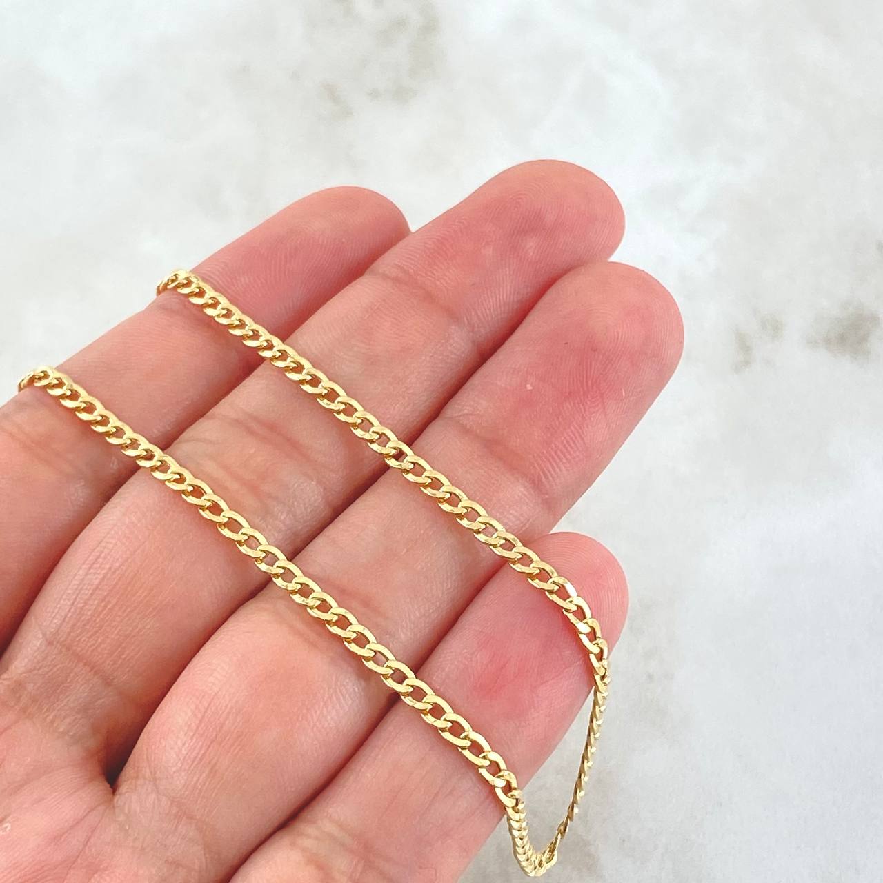 Cadena Cubana 4.55gr / 45cm / 3mm Oro Amarillo +1 18K