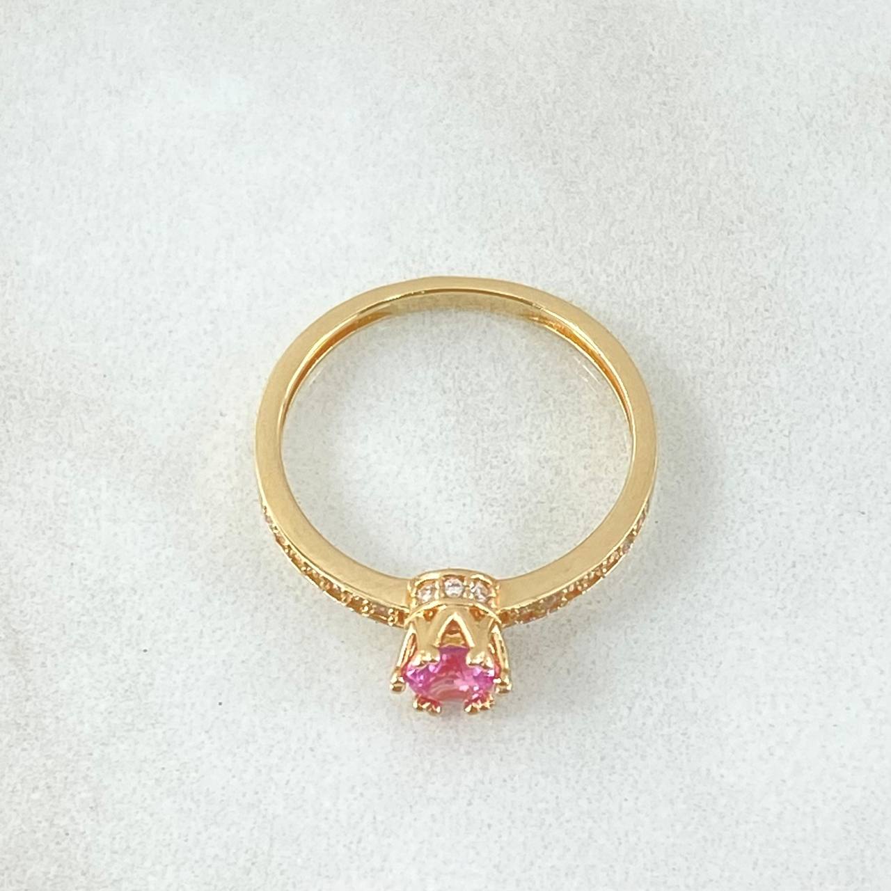 Anillo Solitario Coronado 1.9gr / T6 / Oro 18K *