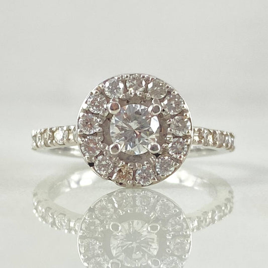 Anillo Solitario de Compromiso 4.2gr / T5 / Diamantes Blancos 1.4QTS Oro Blanco (Joya)