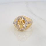 Anillo San Judas 7.1g / T10 1/4 Dos Oros Amarillo Blanco 18K
