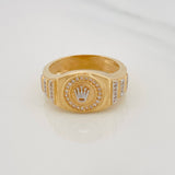 Anillo Corona 6.5g / T10 1/2 Dos Oros Amarillo Blanco 18K