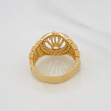 Anillo Corona 8.6g / T9 1/2 Dos Oros Amarillo Blanco 18K