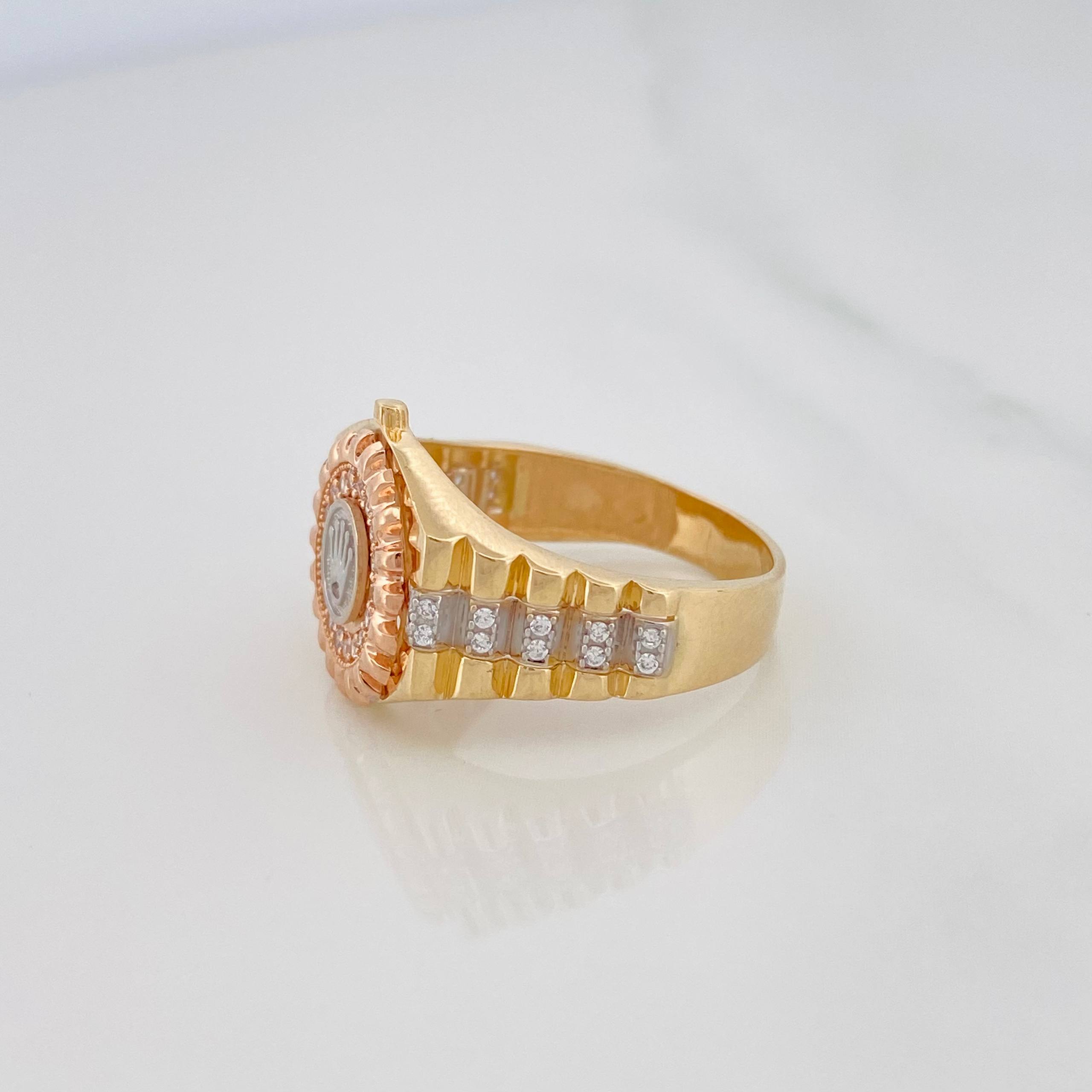 Anillo Corona 5.75g / T10 Tres Oros 18K