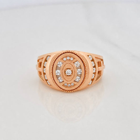 Anillo Ovalado 9g / T10 1/2 Oro Rosa 18K