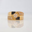 Anillo Rombo 8.1g / T10 1/2 Dos Oros Negro Amarillo 18K