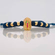 Pulsera Tejida Negra Virgen Guadalupe Oro Amarillo 18K