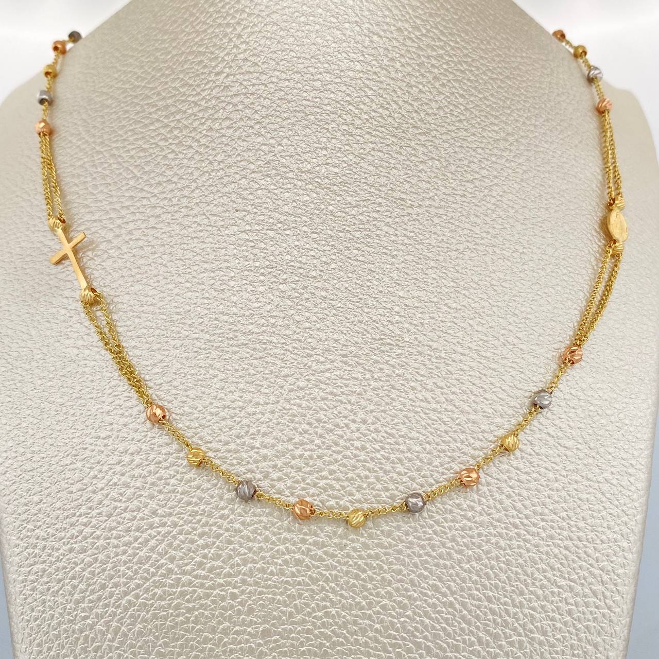 Cadena Tipo Denario 4.95gr / 43cm / Tres Oros 18K &