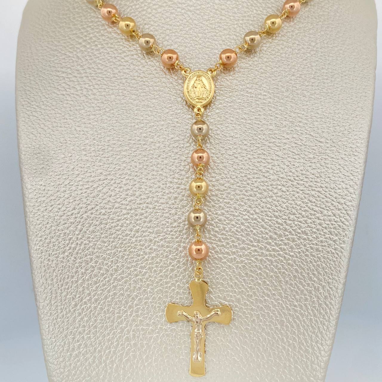 Rosario Virgen Milagrosa 16.85gr / 64cm / Tres Oros 18K &