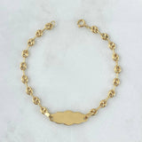 Pulso Bebé GC Placa Nube 1.65gr / 14.5cm / 3.5mm Liso Bordado Oro Amarillo