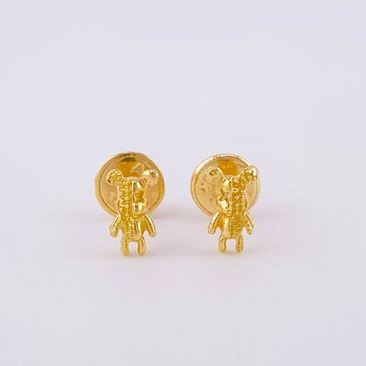 Topos Oso Teddy 0.65gr / 0.6cm / Mitad Punteado - Mitad Liso Oro Amarillo