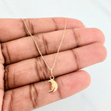 Set Cadena Veneciana + Dije Luna / 1,1gr / 45 cm Oro Amarillo 18K