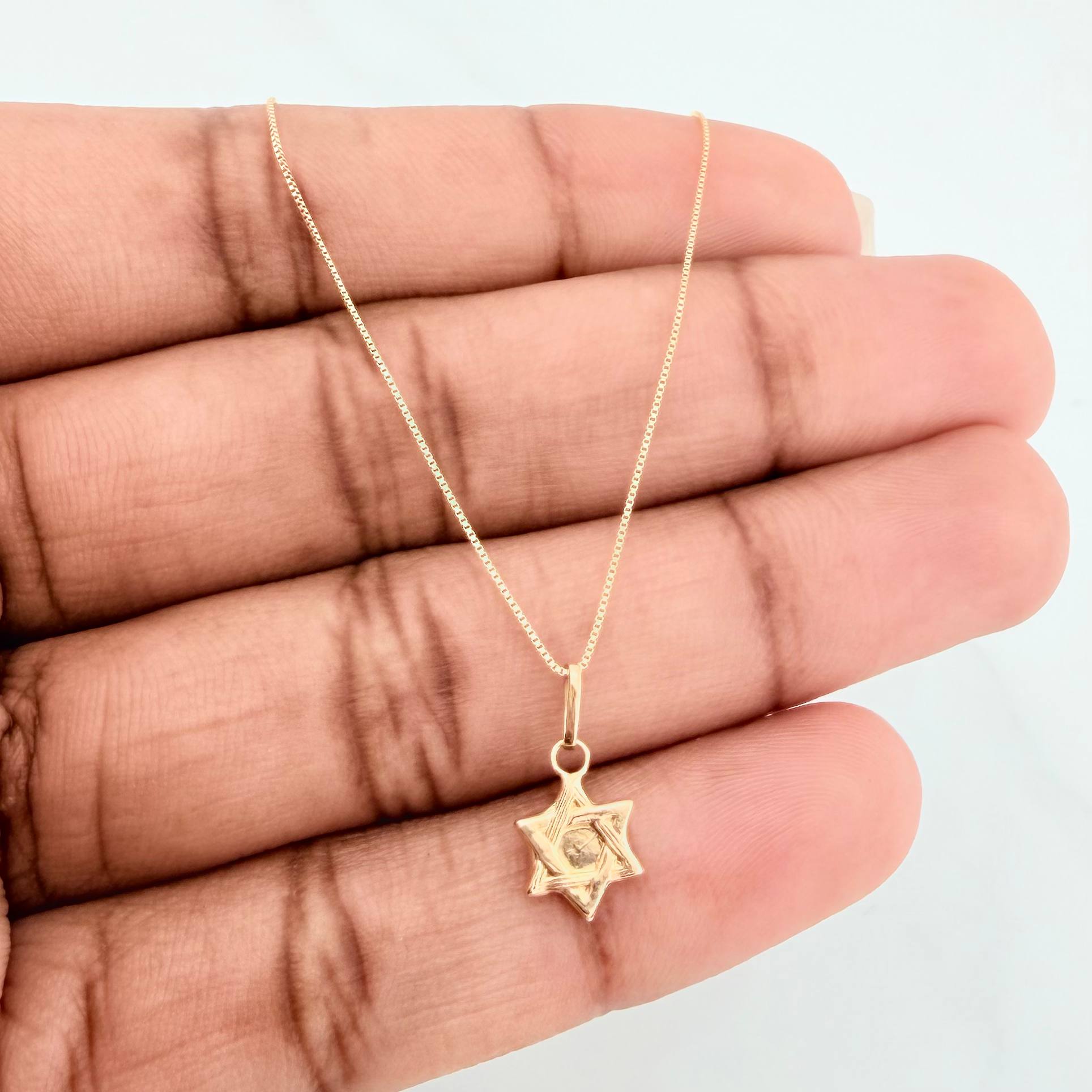 Set Cadena Veneciana + Dije Estrella De David / 1,05gr / 45 cm Oro Amarillo 18K
