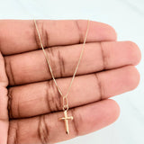 Set Cadena Veneciana + Dije Cruz / 1,05gr / 45 cm Oro Amarillo 18K