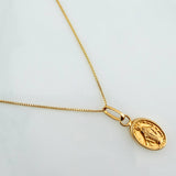 Set Cadena Veneciana + Dije Virgen Milagrosa / 1,2gr / 45 cm Oro Amarillo 18K