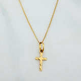 Set Cadena Veneciana + Dije Cruz / 1,15gr / 45 cm Oro Amarillo 18K