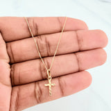 Set Cadena Veneciana + Dije Cruz / 1,15gr / 45 cm Oro Amarillo 18K