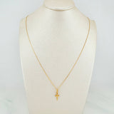 Set Cadena Veneciana + Dije Cruz / 1,15gr / 45 cm Oro Amarillo 18K