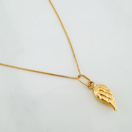 Set Cadena Veneciana + Dije Ala / 1,05gr / 45 cm Oro Amarillo 18K