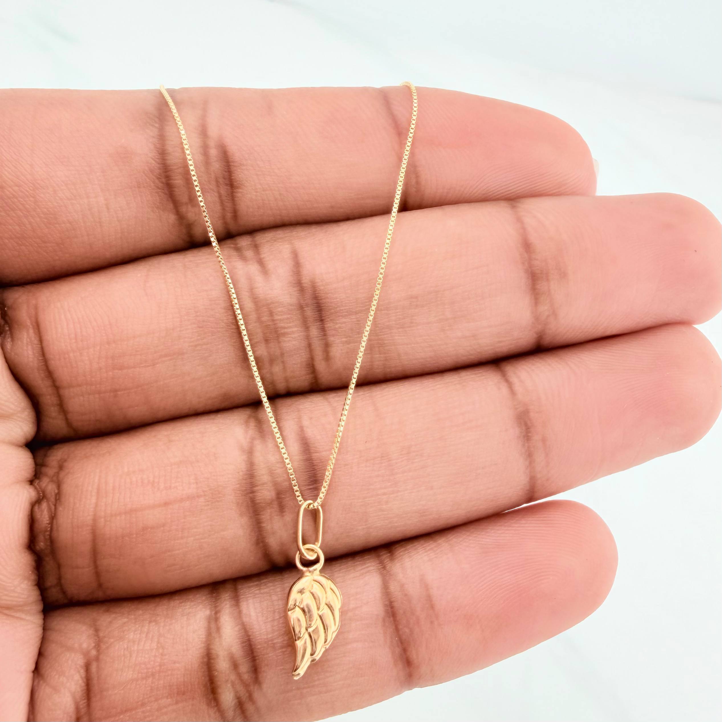 Set Cadena Veneciana + Dije Ala / 1,05gr / 45 cm Oro Amarillo 18K