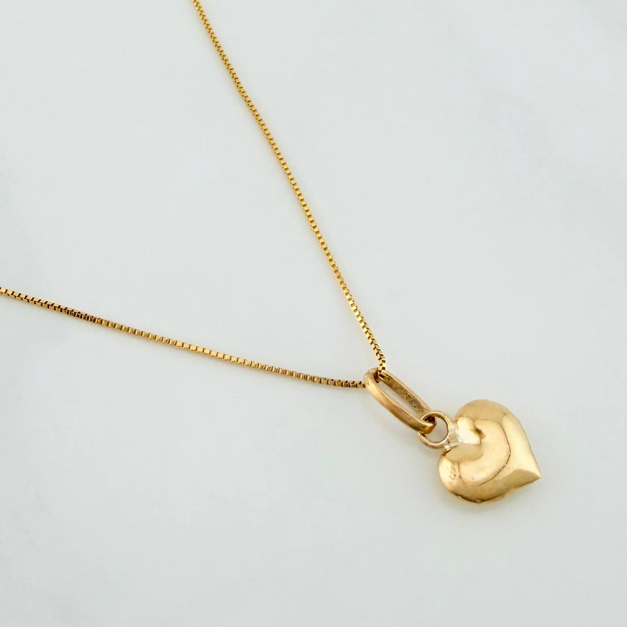 Set Cadena Veneciana + Dije Corazon / 1,15gr / 45 cm Oro Amarillo 18K