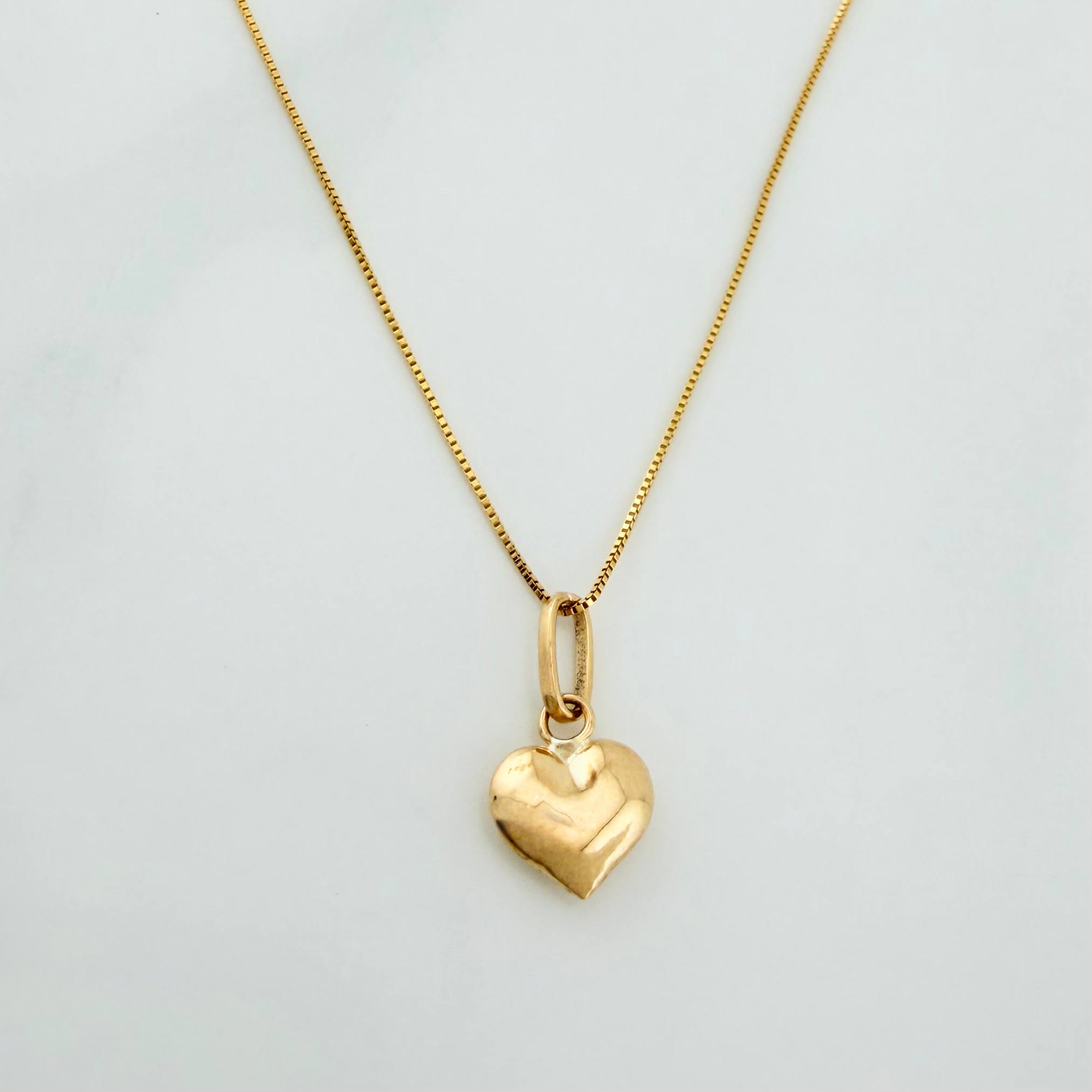 Set Cadena Veneciana + Dije Corazon / 1,15gr / 45 cm Oro Amarillo 18K