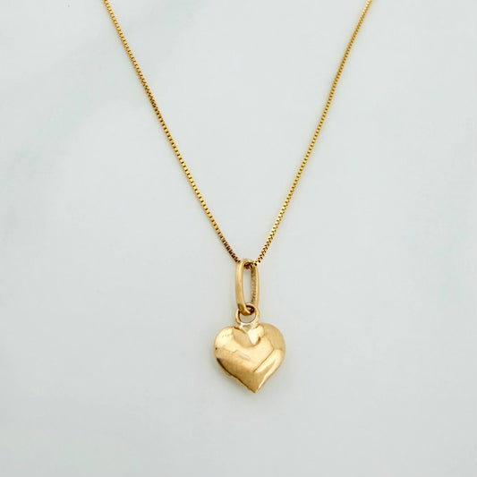 Set Cadena Veneciana + Dije Corazon / 1,15gr / 45 cm Oro Amarillo 18K