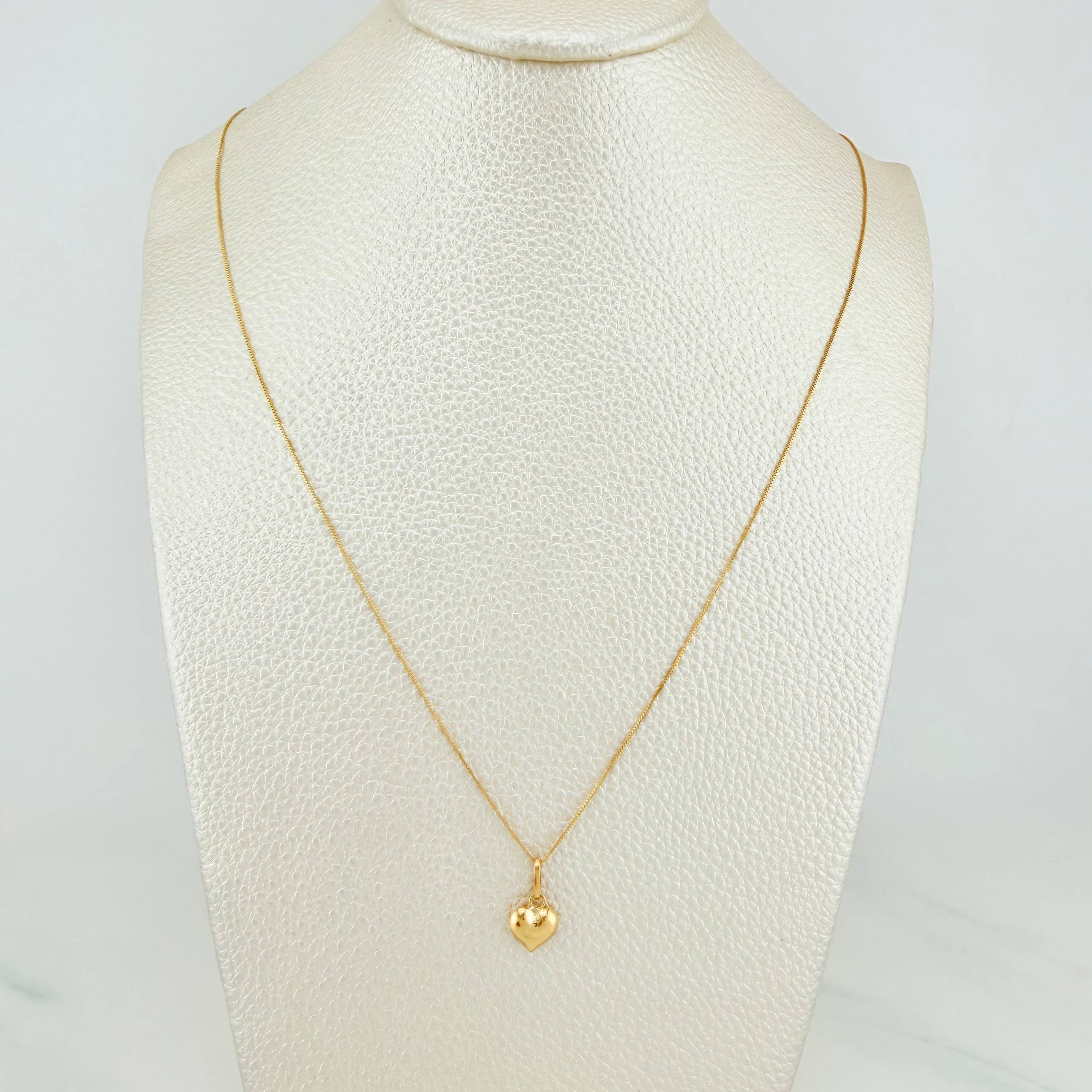 Set Cadena Veneciana + Dije Corazon / 1,15gr / 45 cm Oro Amarillo 18K
