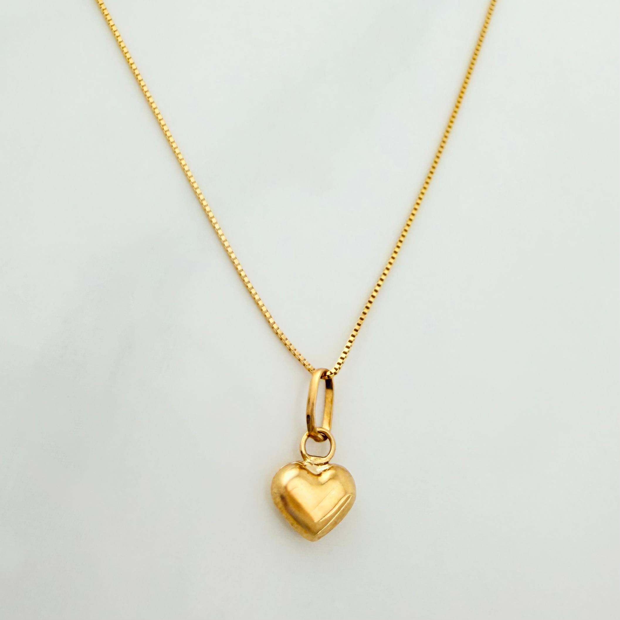 Set Cadena Veneciana + Dije Corazon / 1.05 g / 40 cm Oro Amarillo 18K