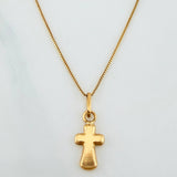 Set Cadena Veneciana + Dije Cruz / 1,1gr / 45 cm Oro Amarillo 18K