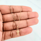 Set Cadena Veneciana + Dije Cruz / 1,1gr / 45 cm Oro Amarillo 18K