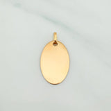 Dije Placa Ovalada 1.2 g / 2.5 cm Oro Amarillo 18K
