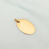 Dije Placa Ovalada 1.2 g / 2.6 cm Oro Amarillo 18K