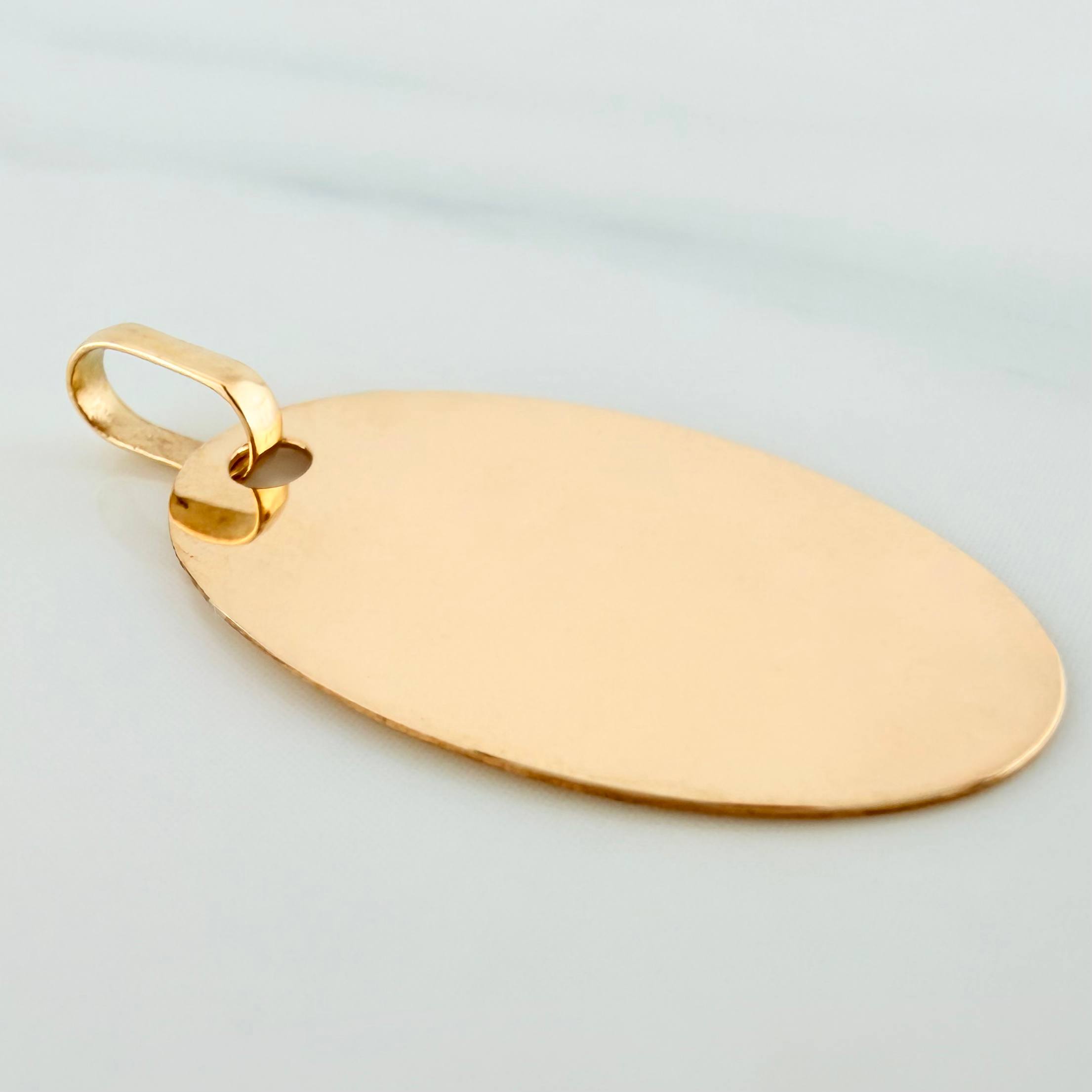 Dije Placa Ovalada 1.2 g / 2.5 cm Oro Amarillo 18K