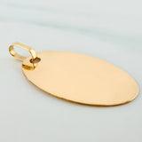 Dije Placa Ovalada 1.2 g / 2.5 cm Oro Amarillo 18K