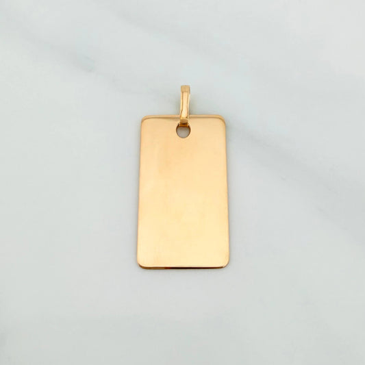 Dije Placa Rectangular 1.45 g / 2.8 cm Oro Amarillo 18K
