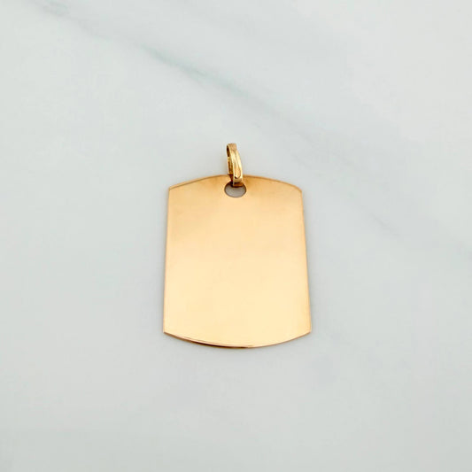 Dije Placa Rectangular Ovalada 1.85 g / 2.5 cm Oro Amarillo 18K