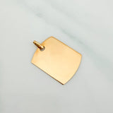 Dije Placa Rectangular Ovalada 1.85 g / 2.7 cm Oro Amarillo 18K
