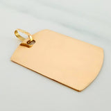 Dije Placa Rectangular Ovalada 1.85 g / 2.5 cm Oro Amarillo 18K
