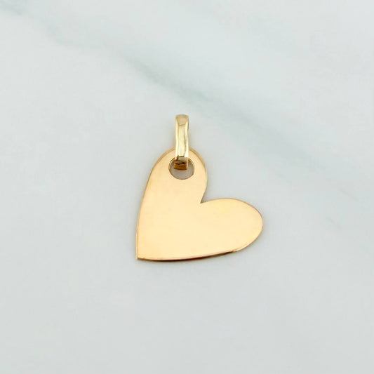 Dije Placa Corazon 0.6 g / 1.5 cm Oro Amarillo 18K