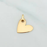 Dije Placa Corazon 0.6 g / 1.5 cm Oro Amarillo 18K