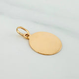 Dije Placa Circular 0.8 g / 2 cm Oro Amarillo 18K