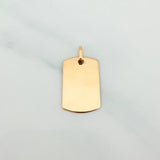 Dije Placa Rectangular Ovalada 1.1 g / 2.5 cm Oro Amarillo 18K
