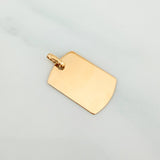 Dije Placa Rectangular Ovalada 1.1 g / 2.5 cm Oro Amarillo 18K