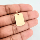 Dije Placa Rectangular Ovalada 1.1 g / 2.5 cm Oro Amarillo 18K