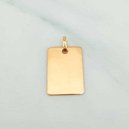 Dije Placa Rectangular 1.2 g / 2.3 cm Oro Amarillo 18K